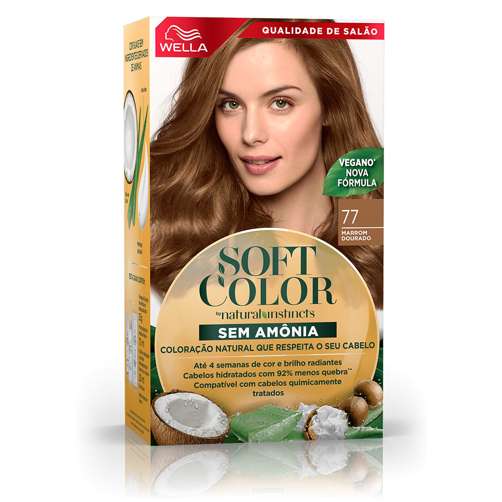 Tinta de Cabelo Soft Color Marrom Dourado 77