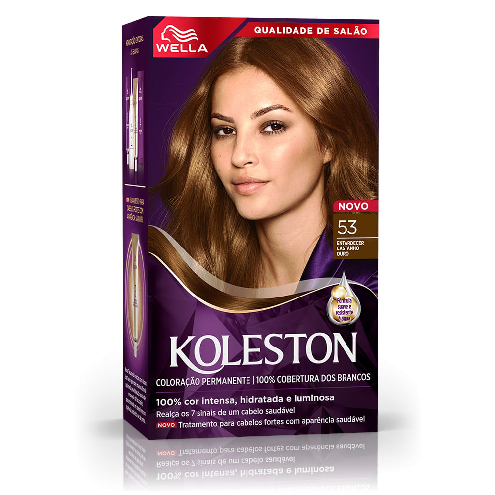 Compartilhar Favorito Tinta de Cabelo Koleston Entardecer Castanho Ouro 53